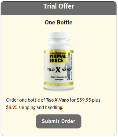 Telo X Nano single bottle trial offer for healthy aging cellular vitality and telomere support